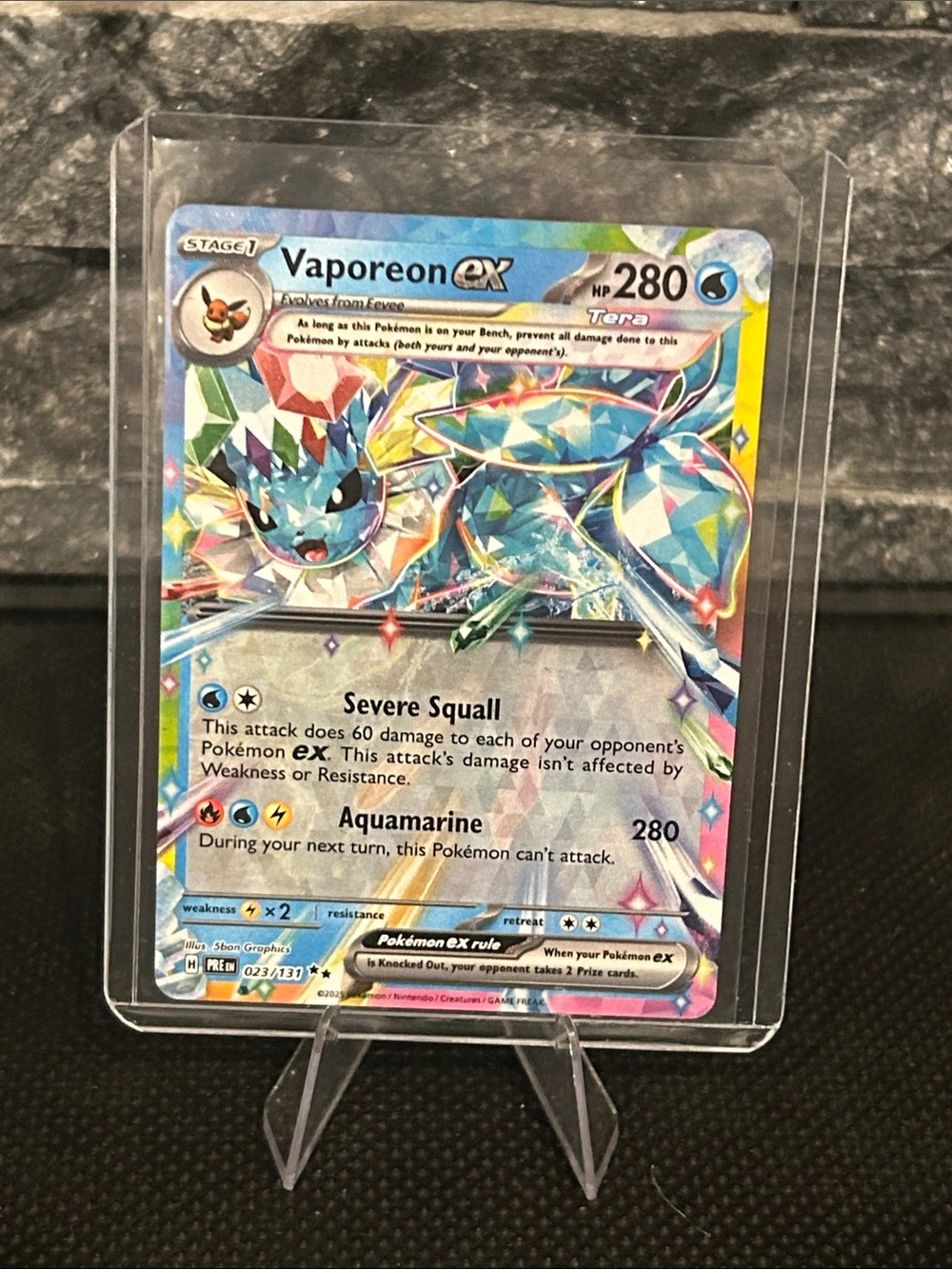 Pokemon Vaporeon EX Holo Rare 023/131 from Prismatic Evolutions Set M/NM